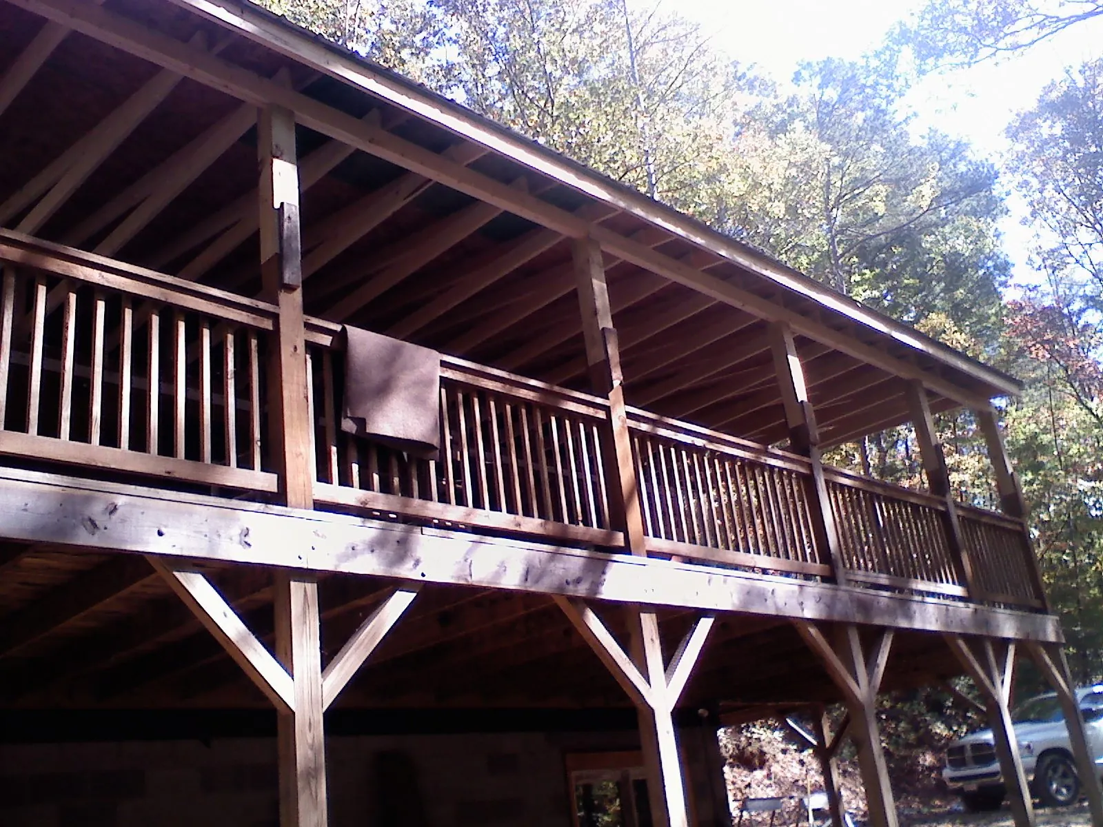 Timber framing under a new elevated porch and deck — Roof Leak Repair in Edgeley by Roofing Brothers